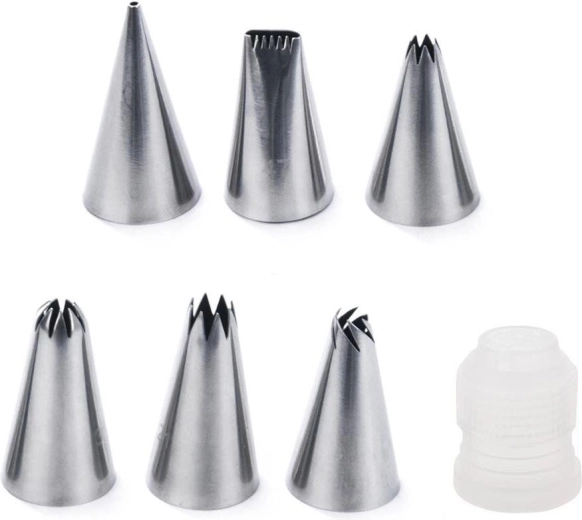 Ensemble de douilles pâtissières avec adaptateur 7 pièces