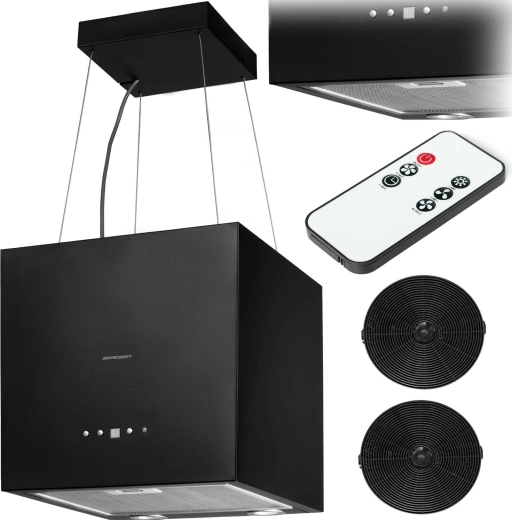 Hotte îlot 40 cm BERDSEN avec éclairage LED et 2 filtres à charbon