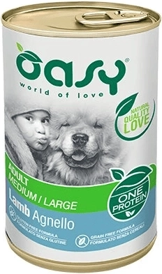 Oasy One Protein paté voor volwassen honden van middelgrote en grote rassen – lam 400 g