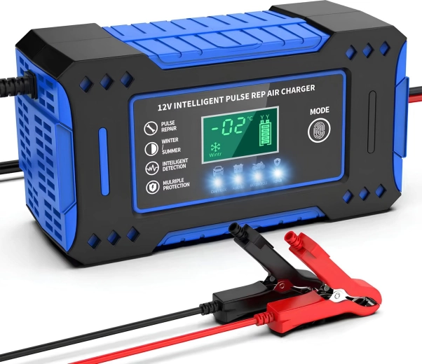Microprocessor automatic car battery charger NIU126 Blue 12/24 V 6 A