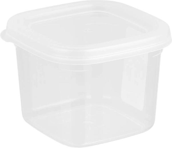 LISSA Square Plastic Container with Lid 0.6 l