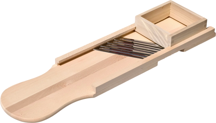 Wooden cabbage slicer 92 × 23 cm with sliding box, 4 blades