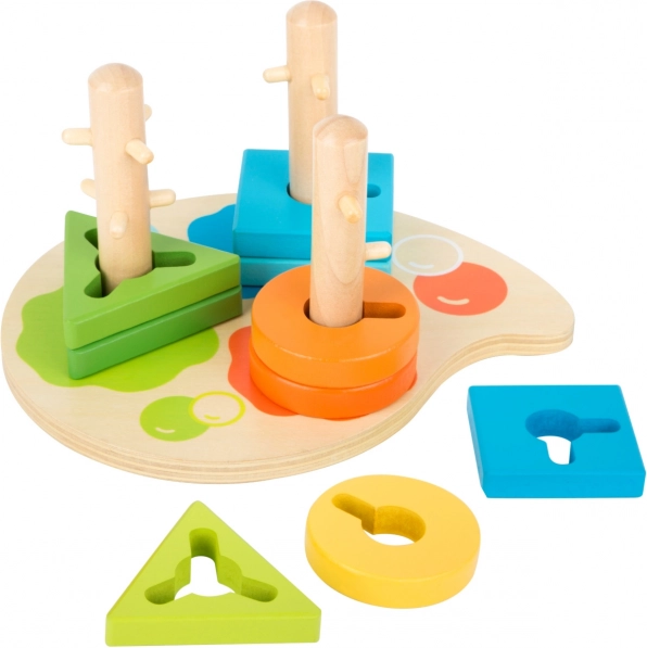 Kleine voet houten speelgoed voor kleuren en vormen