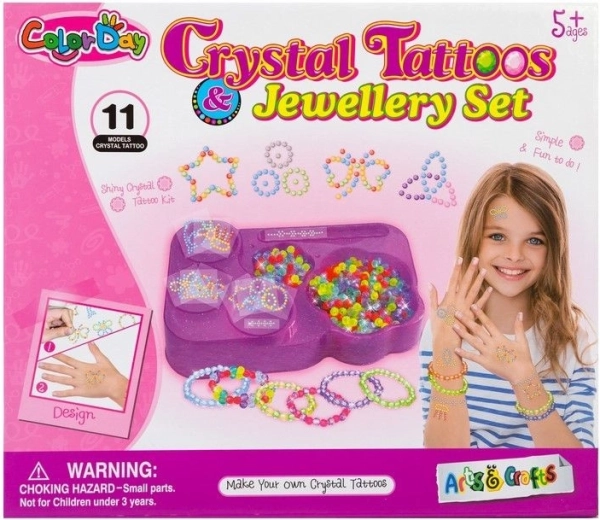 Bracelet-making set and crystal tattoos - 1 piece