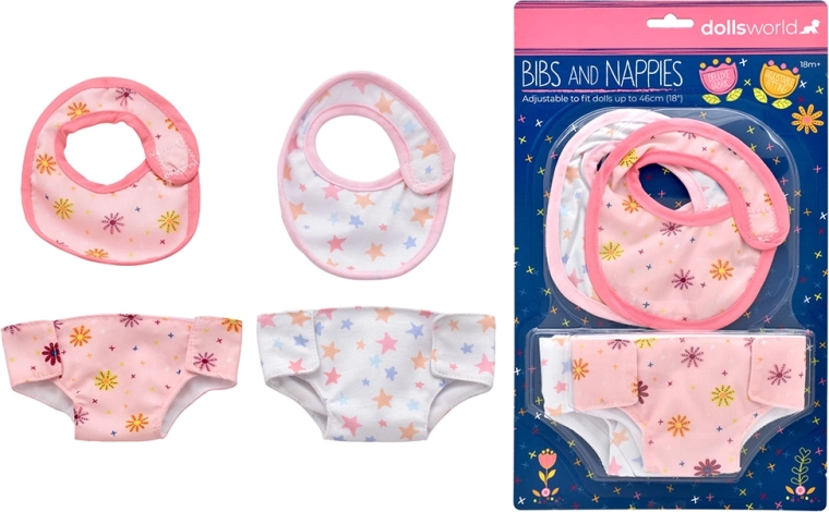 Dolls World bibs and diapers for 46 cm dolls