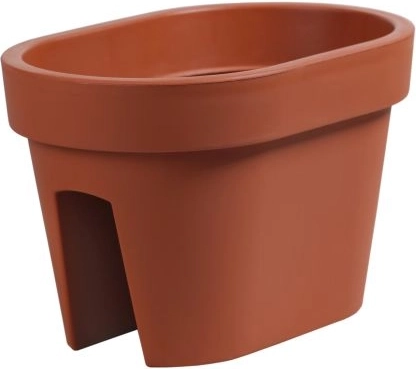 LOFLY RAILING Balcony Planter 39.6 cm – terracotta