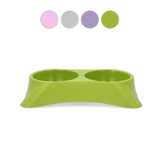 Dubbele voerbak voor honden en katten 2 × 0,25 l van duurzaam plastic