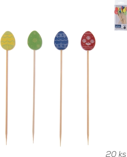 Pics en bambou œufs de Pâques 20 pcs mix