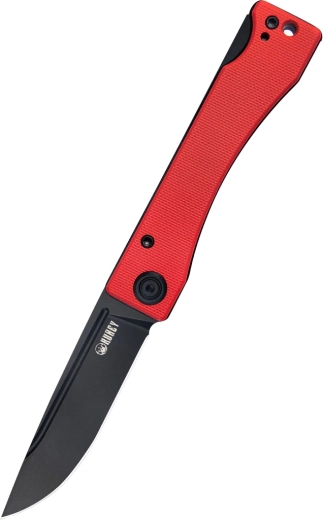 Kubey Akino couteau de poche 7,7 cm Blackwash G10 rouge