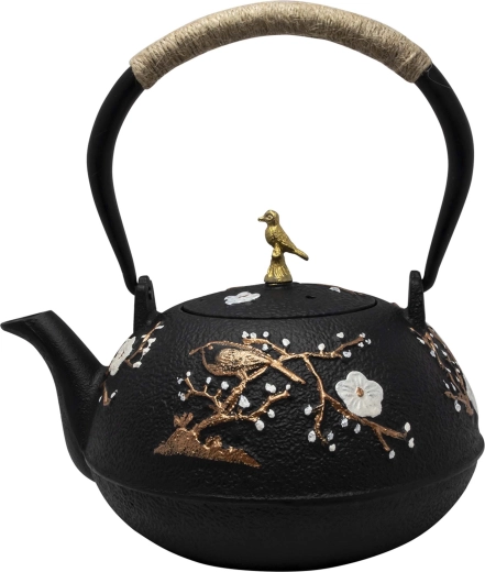 Gusseiserne Teekanne 1 l Schwarz