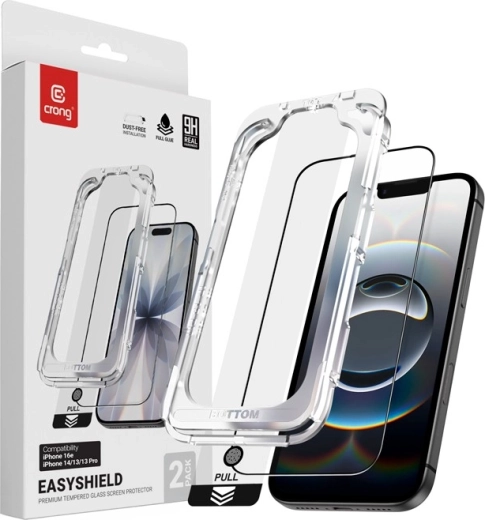 EasyShield Tempered Glass Protector 2-Pack for iPhone 16e / iPhone 14 / iPhone 13 / iPhone 13 Pro (2 pcs)