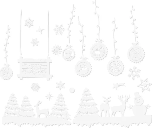 Kerst raamstickers van PVC – eenvoudig verwijderbare glasdecoraties