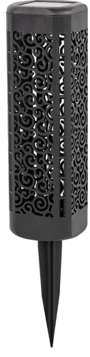 Zonne- tuinlamp met grondpen, 1 LED, zwart, diameter 6 cm, hoogte 31 cm