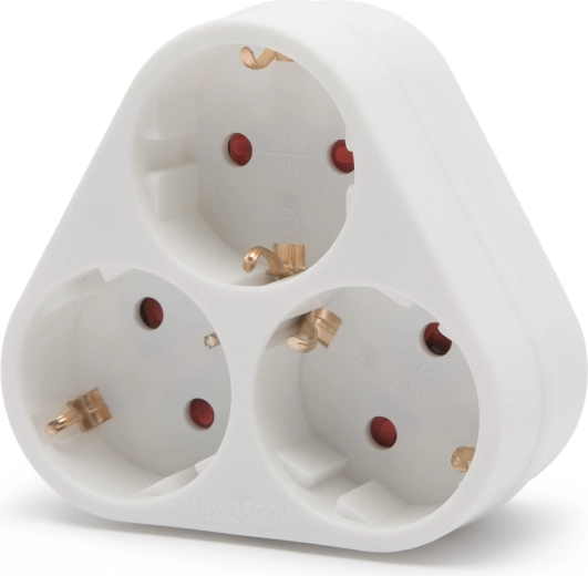 Verdeelstekker met 3 Schuko-aansluitingen