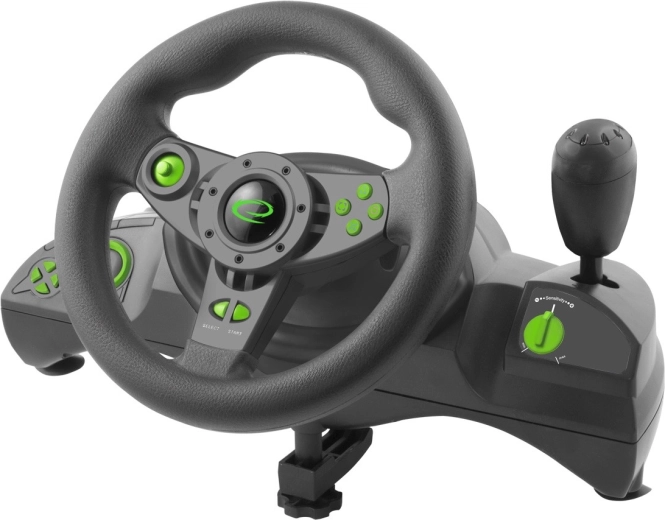 Esperanza Nitro Pro Gaming Wheel for PC and PS3 USB, black‑green
