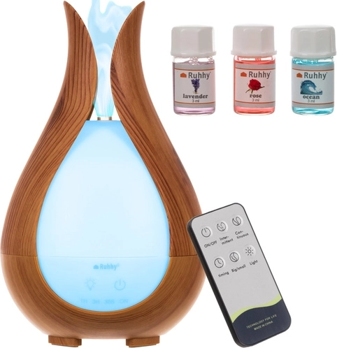 Ultrasonic aroma diffuser and air humidifier Ruhhy 200 ml with remote control