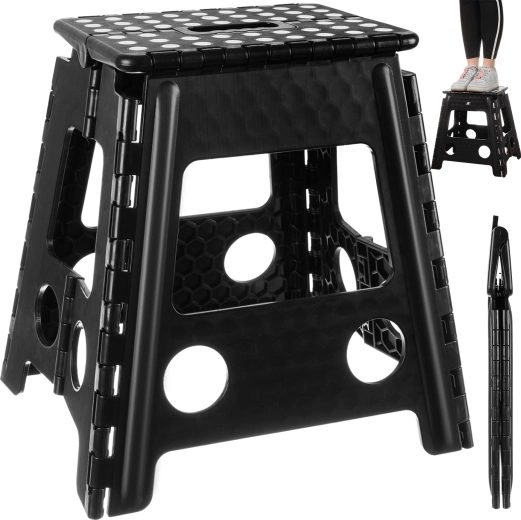 MalaTec Klapphocker schwarz-weiß 39 cm