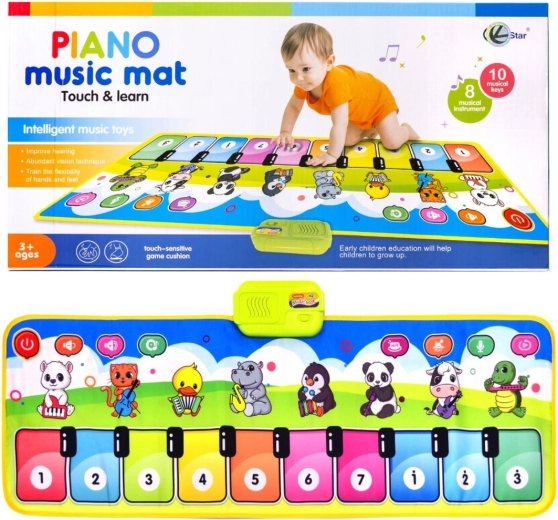 Smart musical dance mat with piano and animals