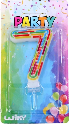partykaars voor taart – cijfer 7, streepjes