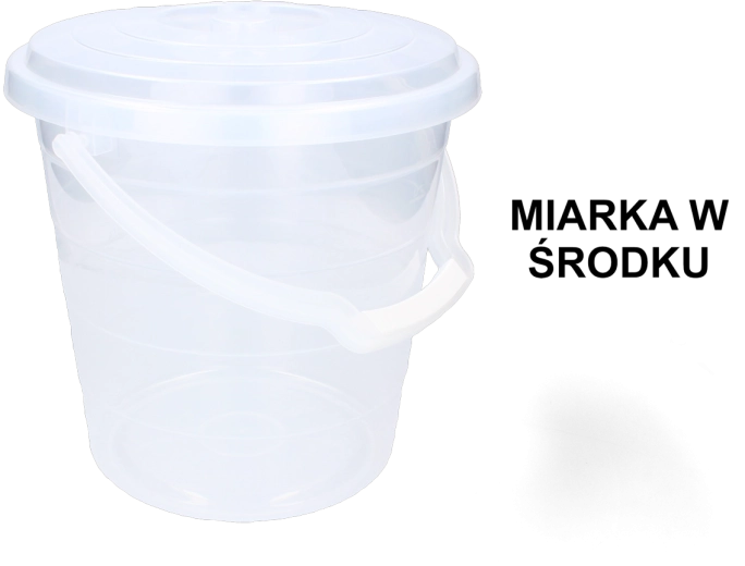 Seau en plastique transparent avec couvercle 10 l