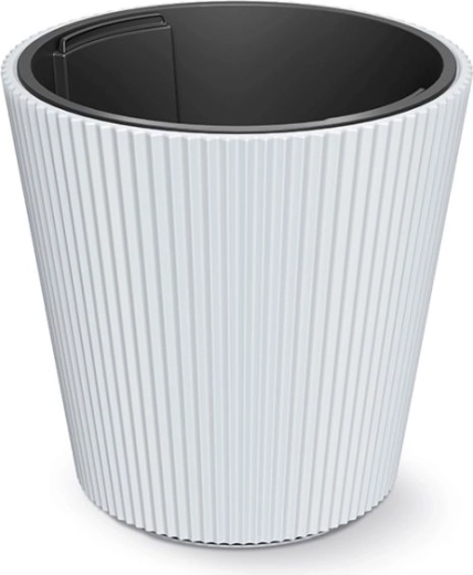 Cache-pot avec insert Milly 34,9 cm blanc
