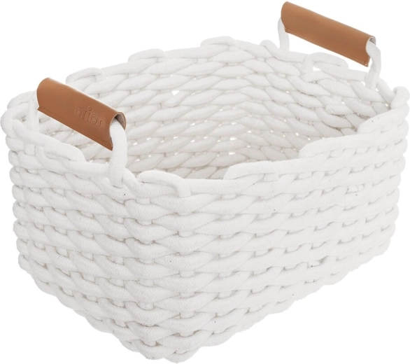 Opbergmand Skandi van katoen, wit 30 × 23 × 20,5 cm