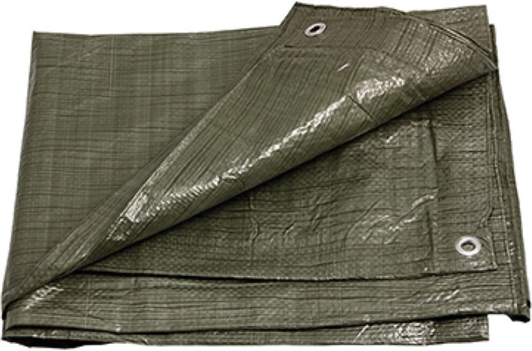 Green tarpaulin with eyelets 3 × 4 m, 100 g/m²