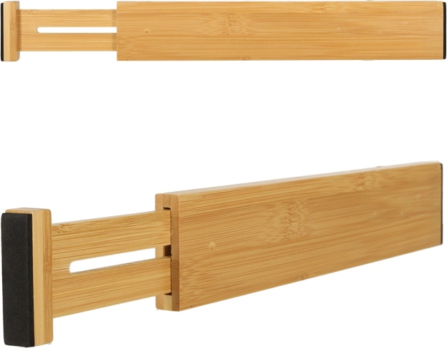 Organisateur de tiroir ajustable en bambou pour couverts et outils 43 cm