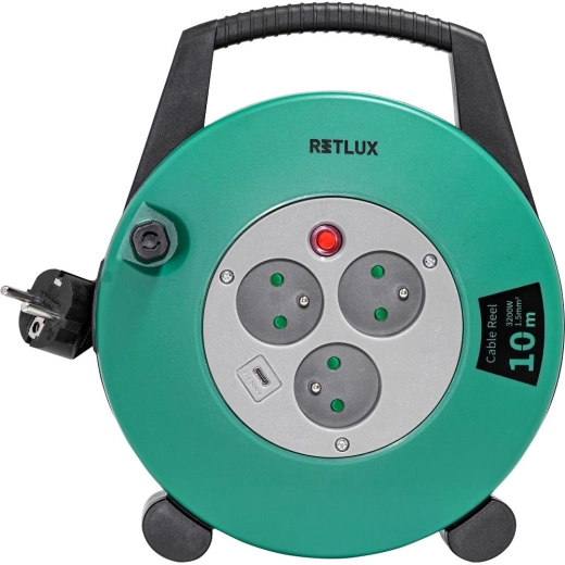 RETLUX kabelhaspel met USB-C, 10 m