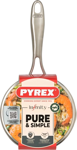 Steelpan Infinity met roestvrijstalen body en glazen deksel 16 cm, 1,25 l