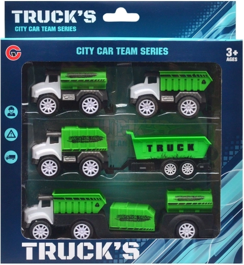Set kommunaler Fahrzeuge mit Pull-Back-Antrieb (4 Stk.)