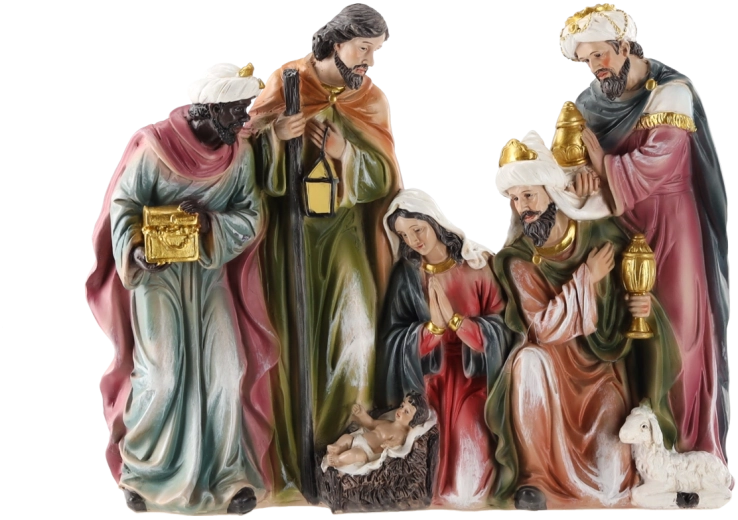 Decorative nativity figurine of the Birth of Jesus with the Three Kings - 1 piece