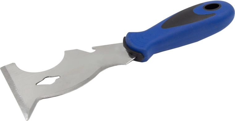 Painter's stainless steel spatula with ergonomic handle