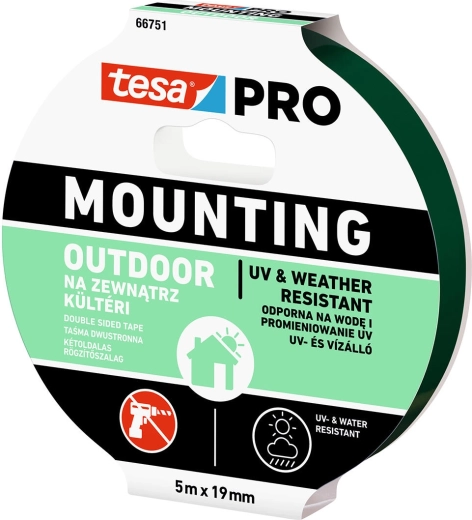 Outdoor mounting tape 19 mm × 5 m Tesa