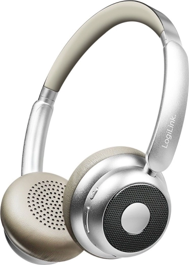 LOGILINK AuraSolo Wireless Headphones with Microphone and ANC – Silver
