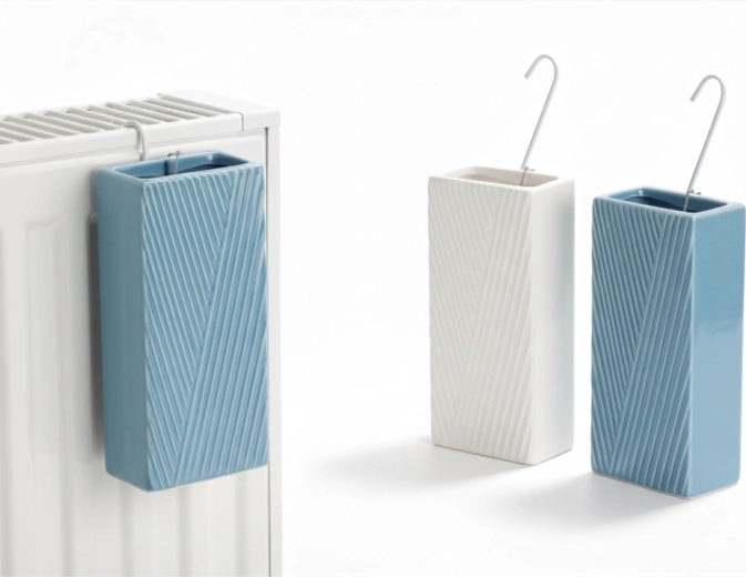 Humidificateur en céramique pour radiateur à motif rayé, assortiment de couleurs – lot de 6 pièces