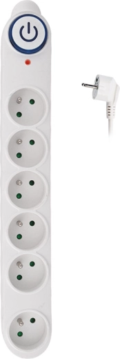 Solight extension cord with 150 J surge protection, 6 sockets, 5 m, white