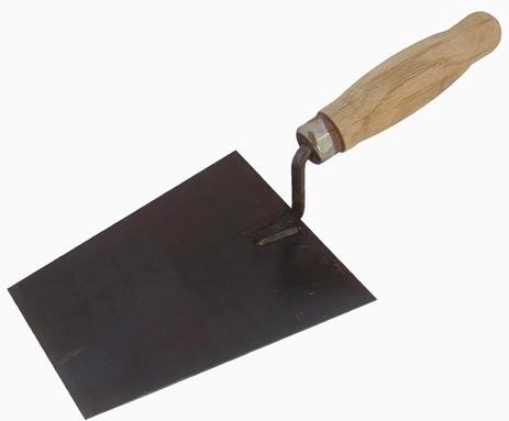 Truelle de maçon en acier 160 × 130 mm avec manche en bois