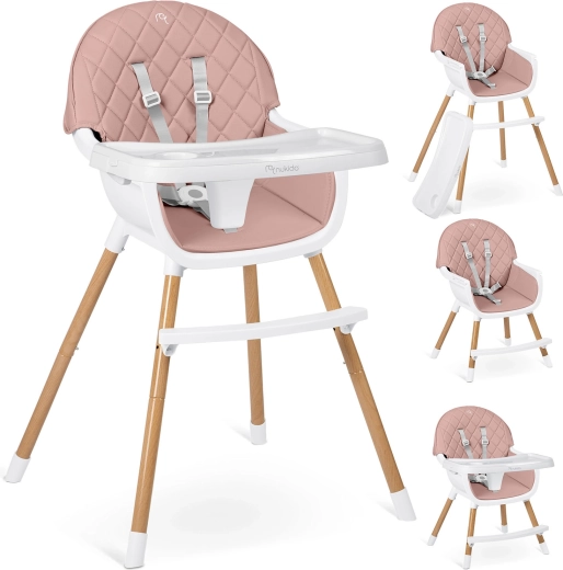 Chaise haute NUKIDO Lilo rose