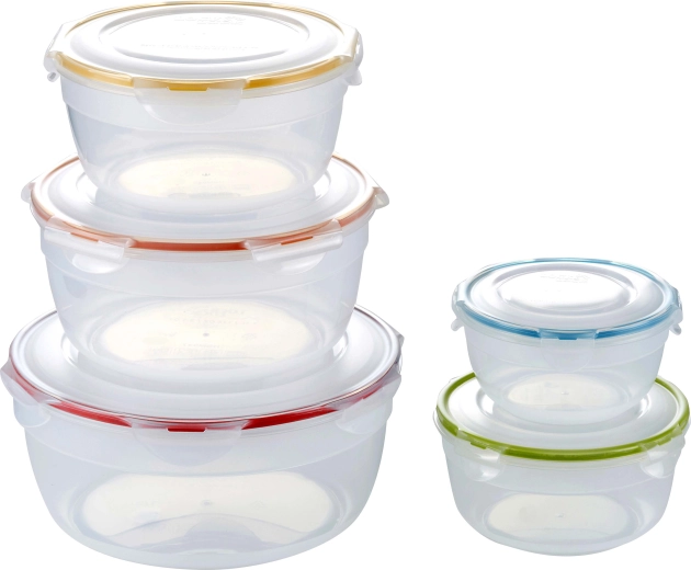 Set ronde LOCK-voedselbakjes, 5 stuks