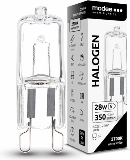 Modee ECO halogeenlamp G9 28 W, 350 lm, warm wit, dimbaar
