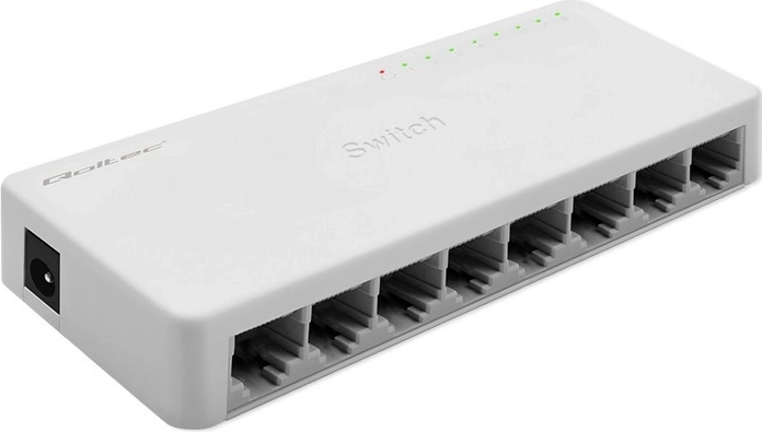 Network Switch 8× RJ45, Gigabit LAN, Qoltec