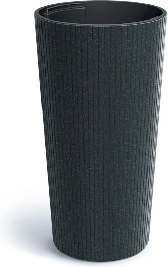 Pot de fleurs Lamia slim eco wood anthracite
