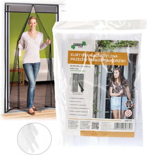 Moustiquaire magnétique pour porte, blanche