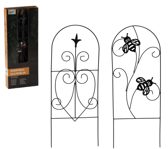 Metalen steun voor klimplanten 23 × 62 cm, zwart