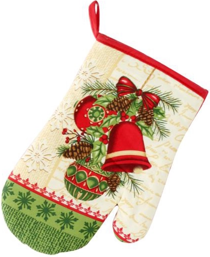 Weihnachtlicher Ofenhandschuh mit Weihnachtssternmotiv
