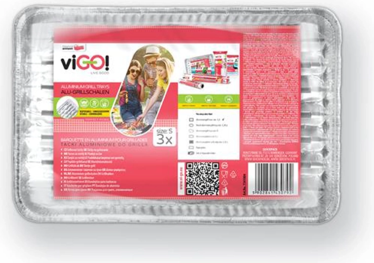 VIGO Grill-Schalen klein 28 × 22 cm, 3 Stk.