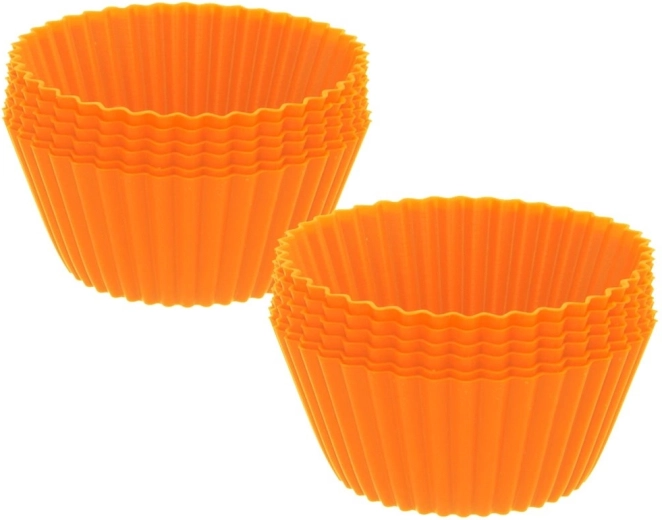 Moules en silicone pour muffins, orange, 5,5 cm, lot de 12