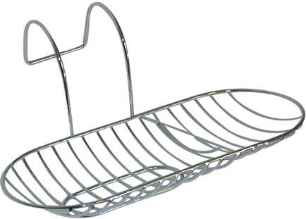 Hängende ovale Seifenschale für die Badewanne, 28 × 12,5 cm, Chrom