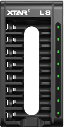 XTAR L8 intelligentes Ladegerät für Li-ion- und Ni-MH-Akkus (AA/AAA), 8 Kanäle